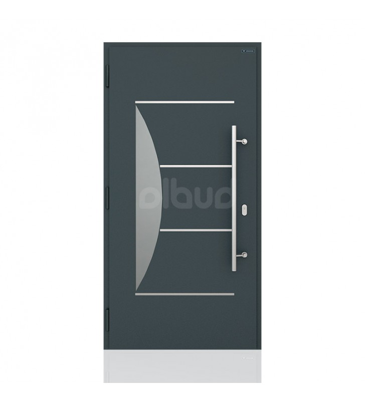 drzwi zewnętrzne wiśniowski NOVA 016 modern graphite z pochwytem	