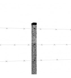 słup z odkosem prostym na drut kolczasty / ostrzowy ocynkowany przykład zastosowania