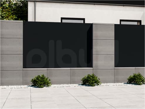 bloczki z betonu architektonicznego na ogrodzenie szary ciemny